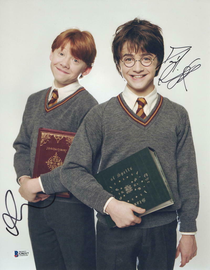 DANIEL RADCLIFFE RUPERT GRINT SIGNED 11X14 PHOTO HARRY POTTER AUTOGRAPH ...