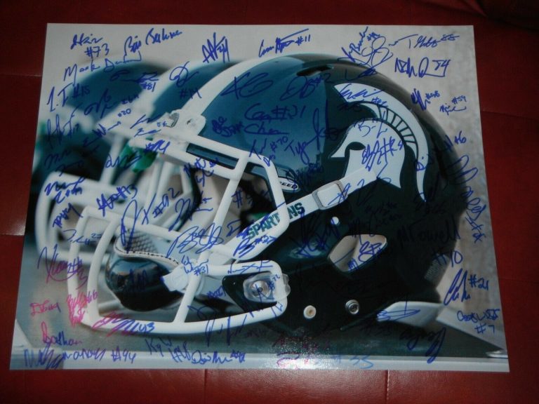 2019 MICHIGAN STATE SPARTANS FOOTBALL TEAM SIGNED 16X20 DANTONIO LEWERKE  COLLECTIBLE MEMORABILIA