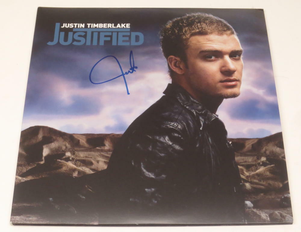 JUSTIN TIMBERLAKE SIGNED JUSTIFIED VINYL ALBUM LP AUTHENTIC AUTOGRAPH ...