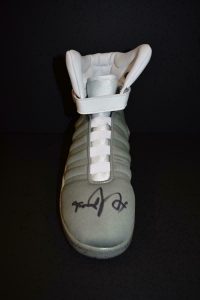 MICHAEL J FOX BACK TO THE FUTURE SIGNED SNEAKER PROOF AUTOGRAPH PSA WITNESS A  COLLECTIBLE MEMORABILIA