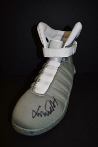 MICHAEL J FOX BACK TO THE FUTURE SIGNED SNEAKER PROOF AUTOGRAPH PSA WITNESS B  COLLECTIBLE MEMORABILIA
