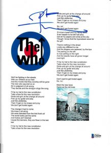 PETE TOWNSHEND SIGNED THE WHO WON’T GET FOOLED AGAIN LYRIC SHEET AUTOGRAPH BAS  COLLECTIBLE MEMORABILIA