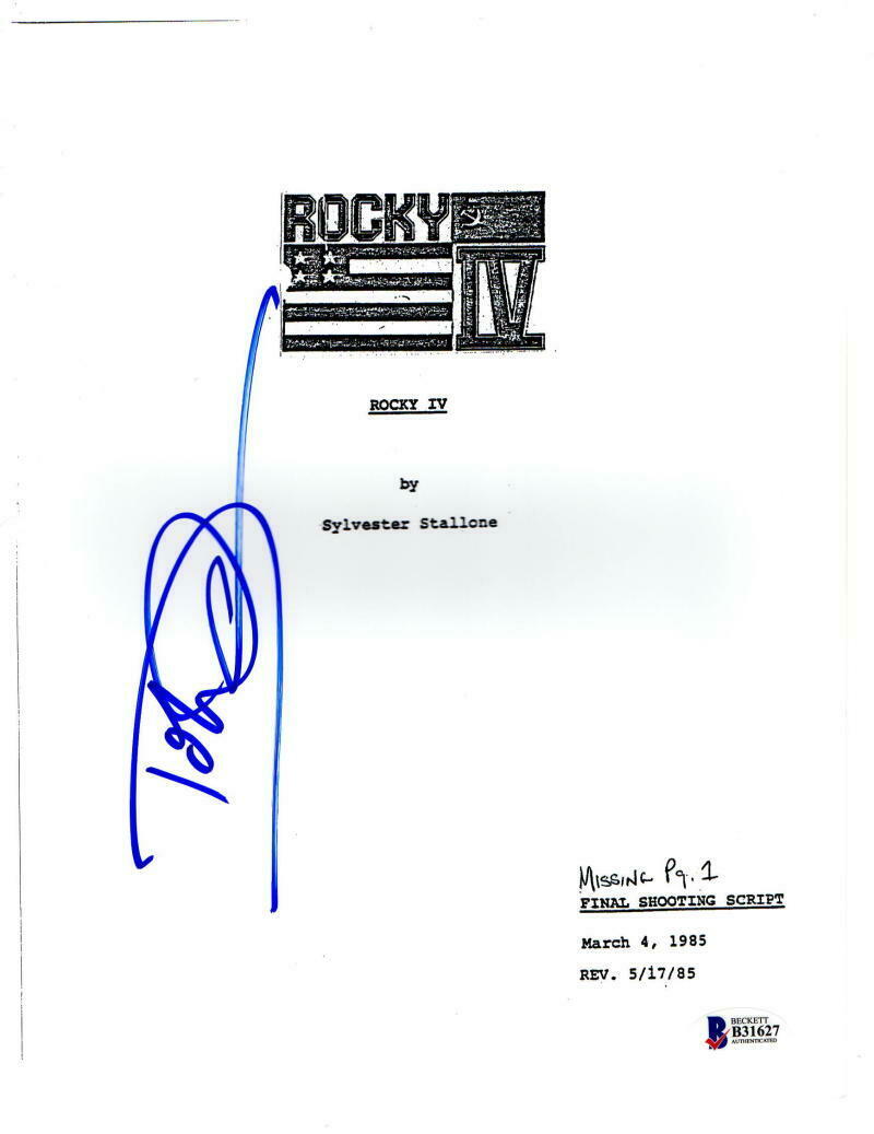 Dolph Lundgren Signed Rocky 4 Script Drago Authentic Autograph Beckett 