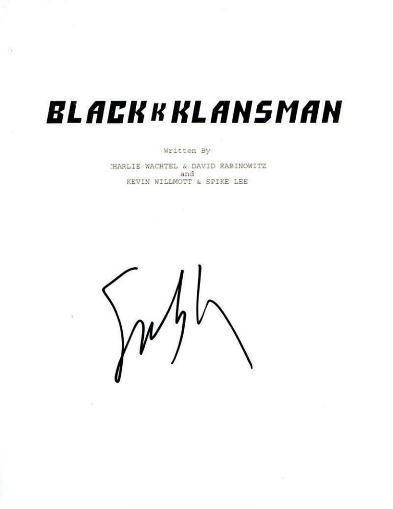 SPIKE LEE SIGNED BLACKKKLANSMAN FULL SCRIPT AUTHENTIC AUTOGRAPH COA  COLLECTIBLE MEMORABILIA