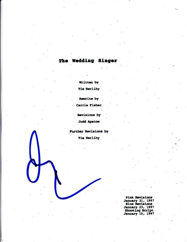 ADAM SANDLER SIGNED THE WEDDING SINGER FULL 101 PAGE SCRIPT AUTHENTIC AUTOGRAPH  COLLECTIBLE MEMORABILIA