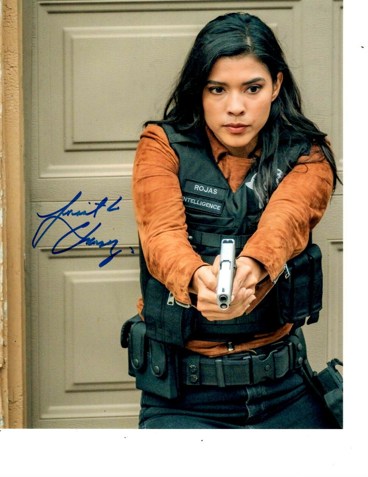 CHICAGO PD LISSETH CHAVEZ SIGNED VEST ON 8X10 VANESSA ROJAS Collectible