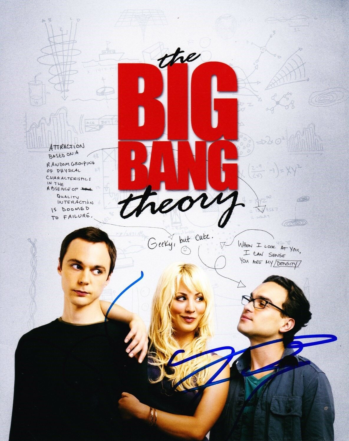 JIM PARSONS JOHNNY GALECKI BIG BANG THEORY SIGNED 8X10 PHOTO AUTHENTIC