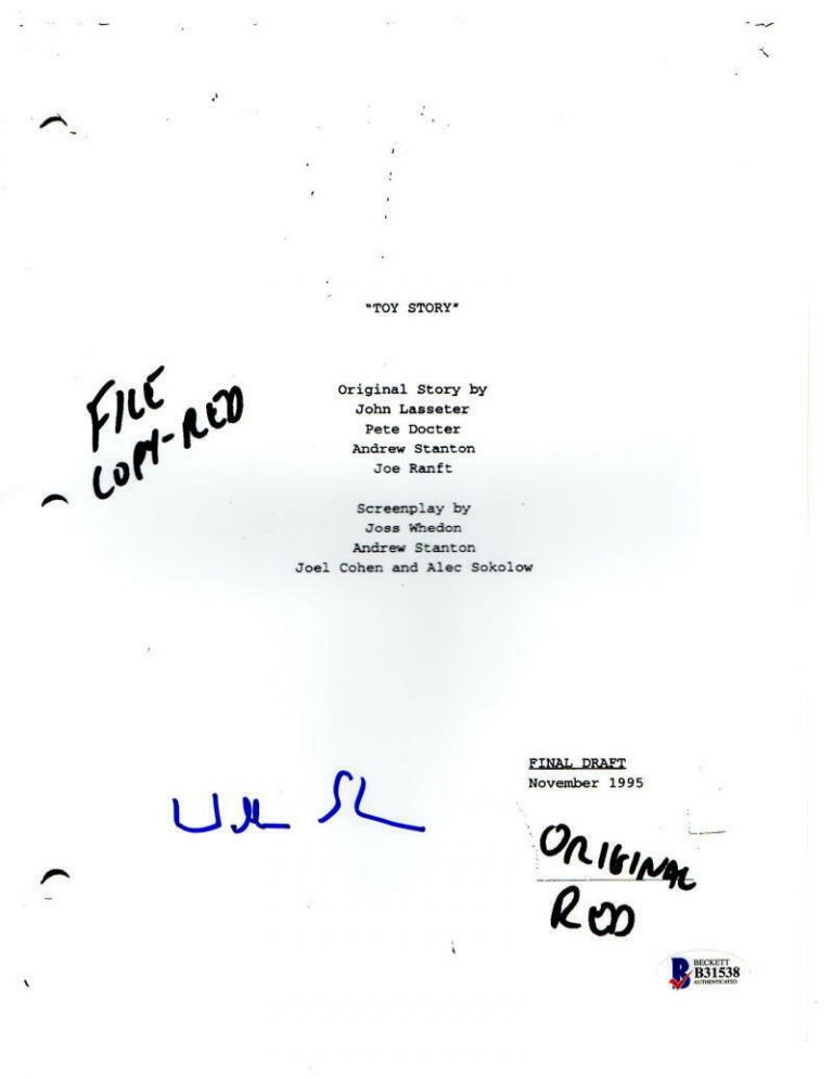 WALLACE SHAWN SIGNED FULL TOY STORY SCRIPT AUTHENTIC AUTOGRAPH BECKETT COA  COLLECTIBLE MEMORABILIA