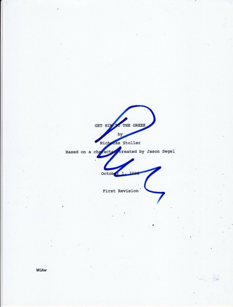 RUSSELL BRAND SIGNED AUTOGRAPHED GET HIM TO THE GREEN FULL SCRIPT 124 PAGE COA  COLLECTIBLE MEMORABILIA