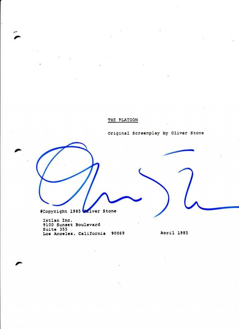 OLIVER STONE THE PLATOON SIGNED AUTOGRAPH FULL 122 PAGE SCRIPT EXACT PROOF COA  COLLECTIBLE MEMORABILIA