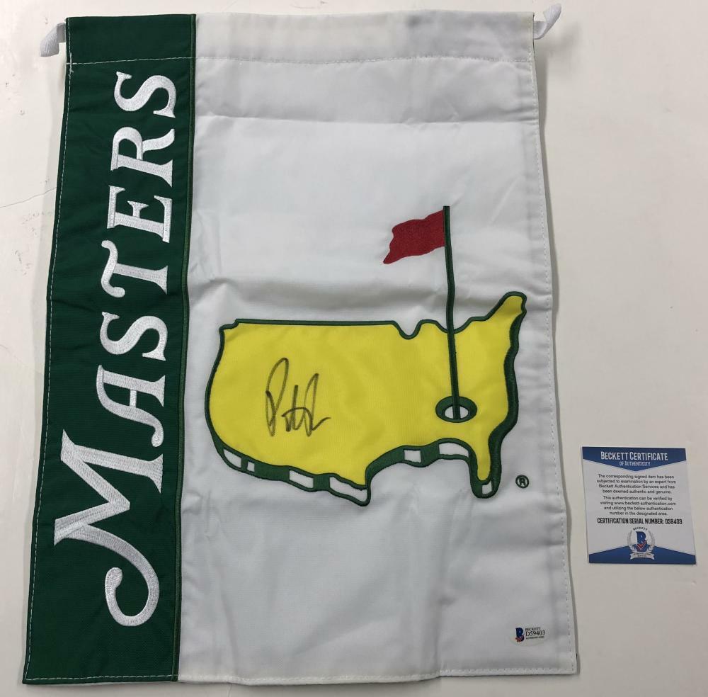 PATRICK REED SIGNED 2018 MASTERS FLAG AUTHENTIC AUTOGRAPH PROOF BECKETT ...