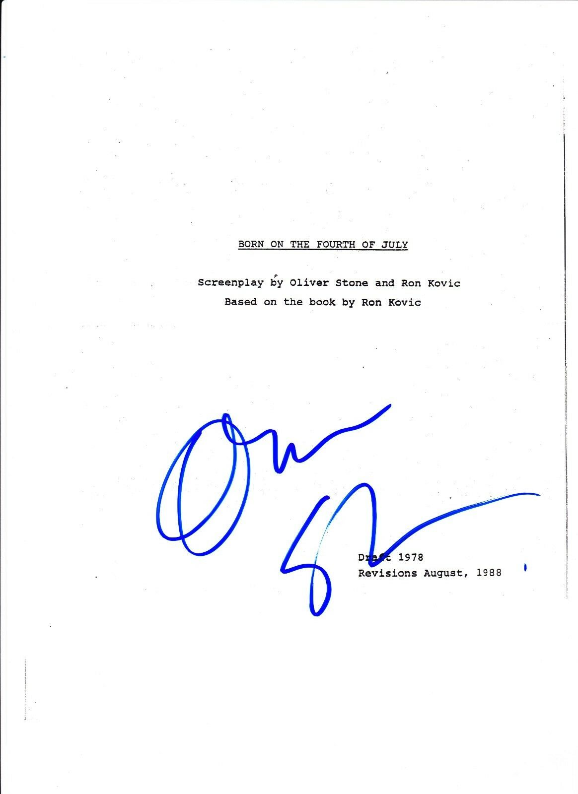 OLIVER STONE BORN ON THE FOURTH OF JULY SIGNED SCRIPT FULL 66 PAGE ...