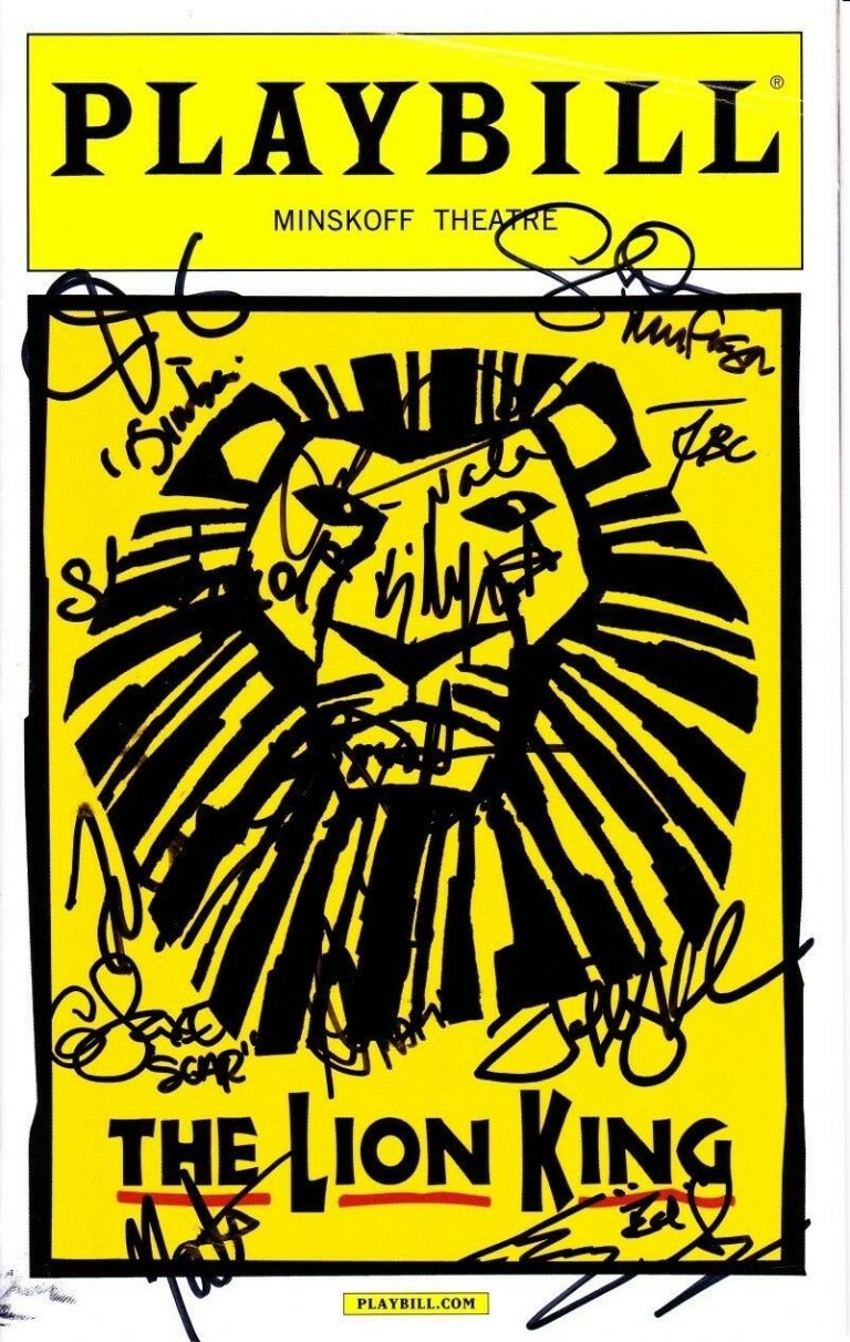 THE LION KING SIGNED CAST PLAYBILL W/ HOLOGRAM COA  COLLECTIBLE MEMORABILIA