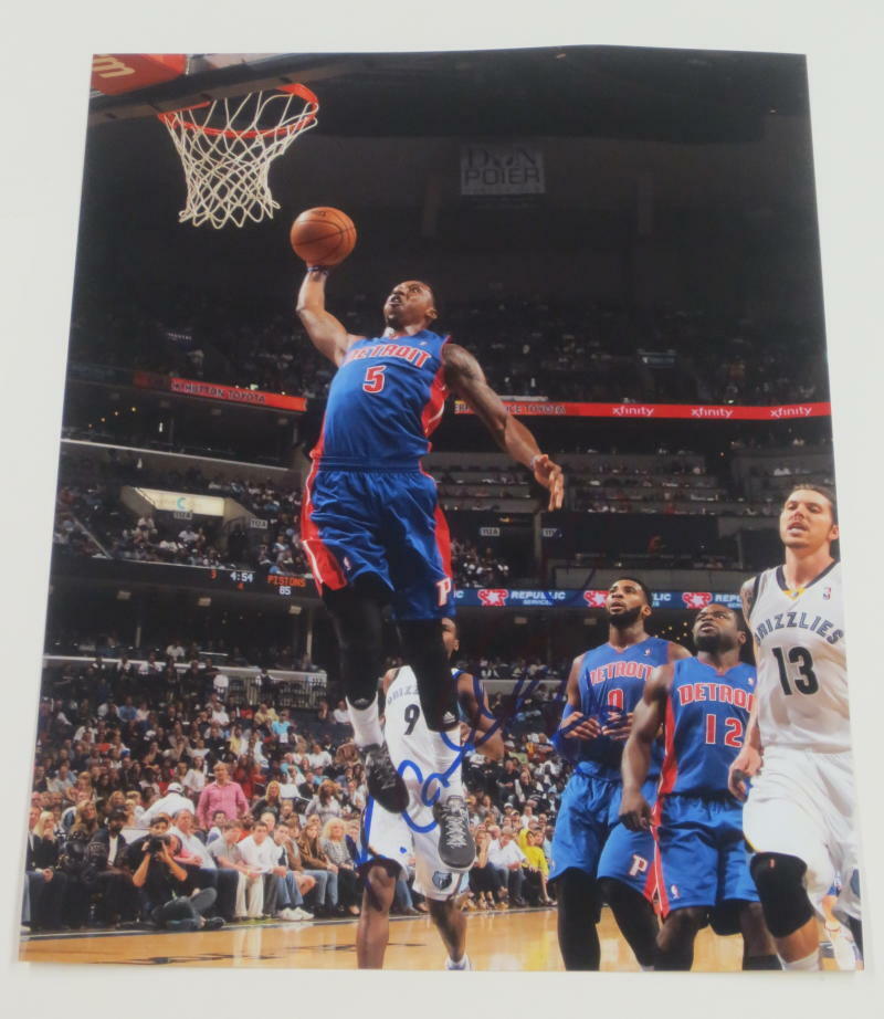 KENTAVIOUS CALDWELL-POPE SIGNED 11X14 PHOTO AUTOGRAPH DETROIT PISTONS ...