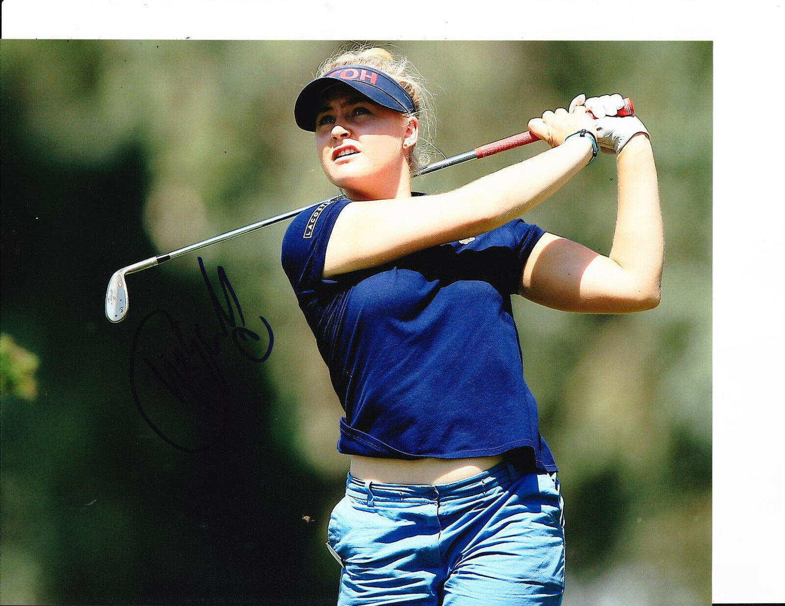 LPGA SUPERSTAR CHARLEY HULL SIGNED HITTING IRON 8X10 Collectible ...