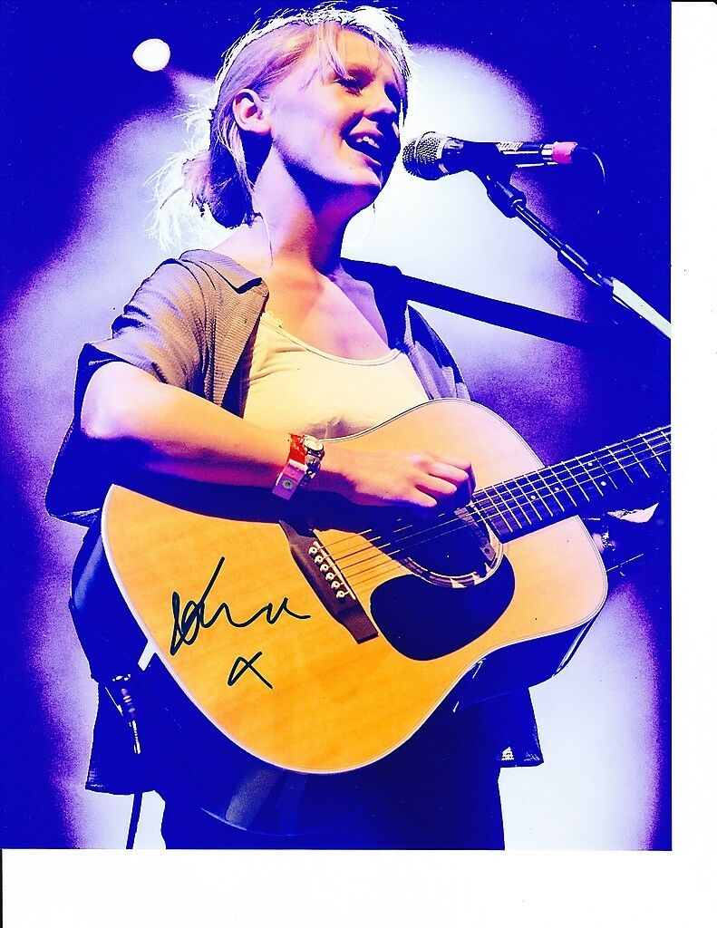 LAURA MARLING SIGNED PLAYING GUITAR 8X10  COLLECTIBLE MEMORABILIA