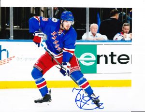 PAVEL BUCHNEVICH NEW YORK RANGERS SIGNED RECIEVING PASS 8X10  COLLECTIBLE MEMORABILIA