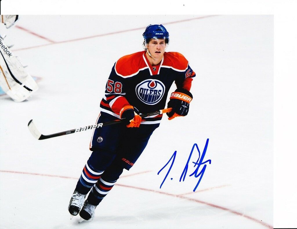 EDMONTON OILERS JEFF PETRY SIGNED BLUE JERSEY 8X10 Collectible ...