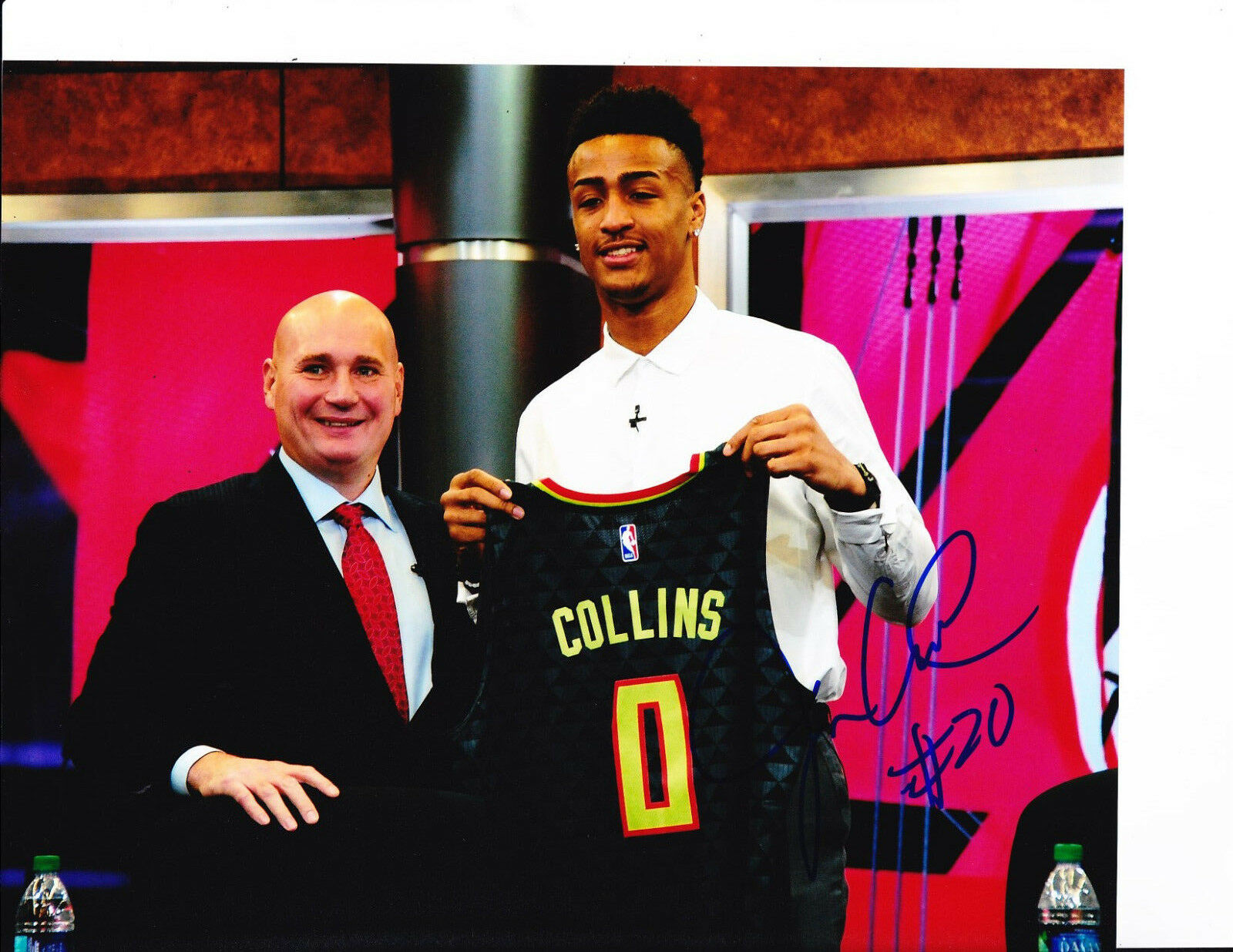 ATLANTA HAWKS JOHN COLLINS SIGNED DRAFT DAY 8X10 Collectible