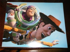 TOY STORY WOODY TIM ALLEN SIGNED FLYING WITH BUZZ LIGHTYEAR 11X14  COLLECTIBLE MEMORABILIA