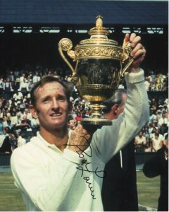 ALL TIME TENNIS LEGEND ROD LAVER SIGNED FRENCH OPEN 8X10  COLLECTIBLE MEMORABILIA