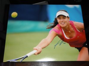 ANA IVANOVIC SIGNED REACHING FOR BALL 11X14  COLLECTIBLE MEMORABILIA