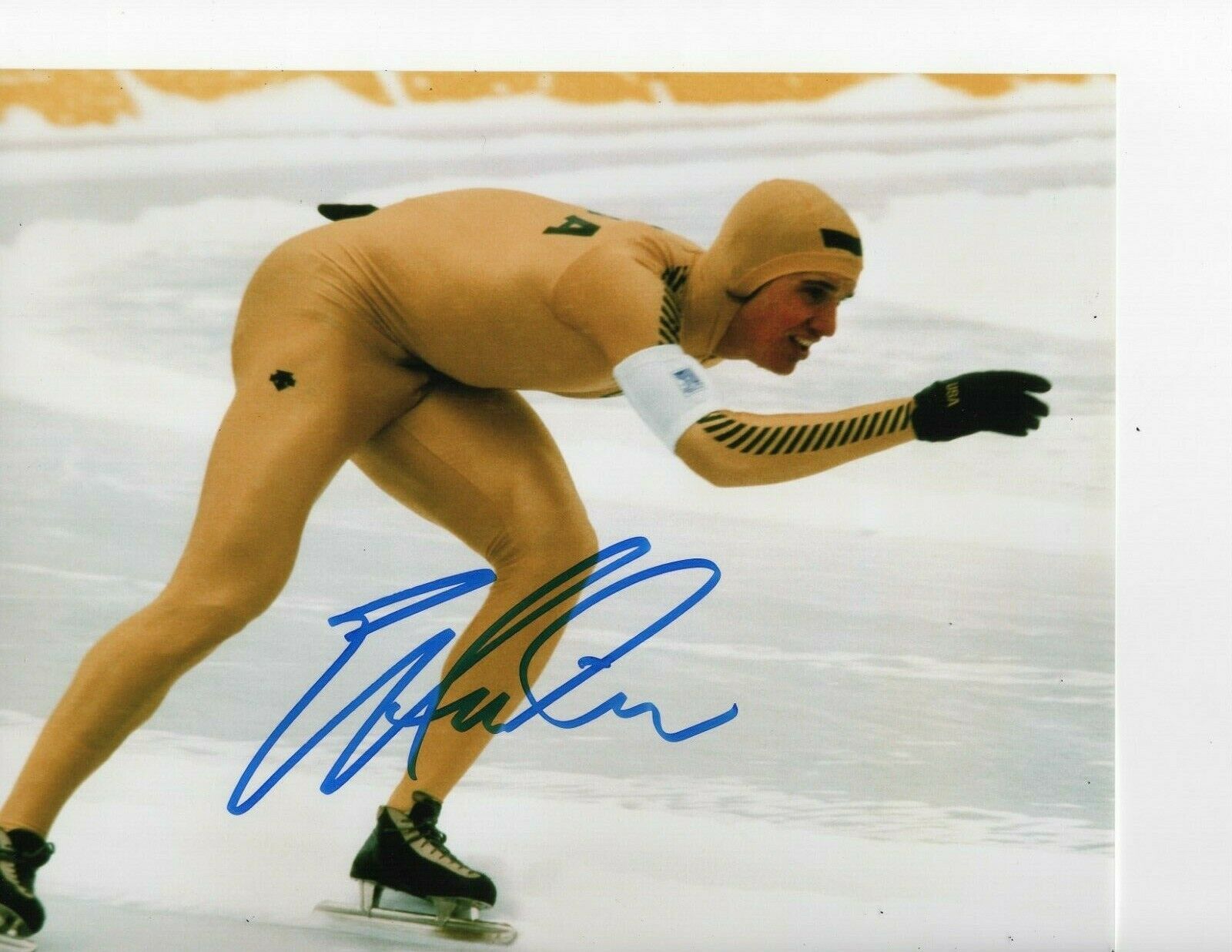 USA OLYMPIAN ERIC HEIDEN SIGNED SPEED SKATER 8X10 Collectible