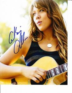 COLBIE CAILLAT SIGNED PLAYING GUITAR 8X10  COLLECTIBLE MEMORABILIA
