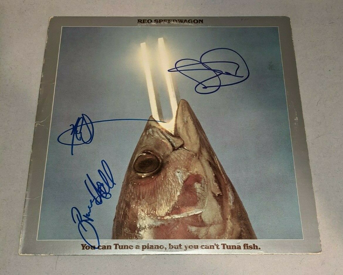 REO SPEEDWAGON signed autographed "TUNE A PIANO..." LP RECORD BECKETT ...