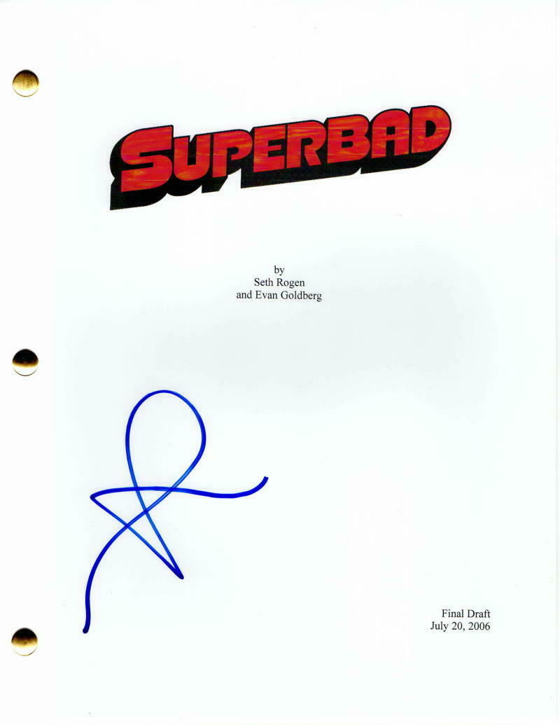 SETH ROGEN SIGNED AUTOGRAPH SUPERBAD FULL MOVIE SCRIPT MICHAEL CERA SETH ROGEN SIGNED AUTOGRAPH SUPERBAD FULL MOVIE SCRIPT MICHAEL CERA