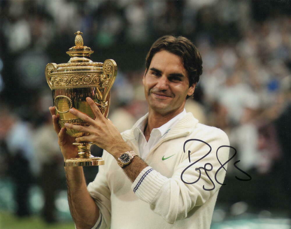 ROGER FEDERER SIGNED AUTOGRAPH 8X10 PHOTO - TENNIS LEGEND, GRAND SLAM ...