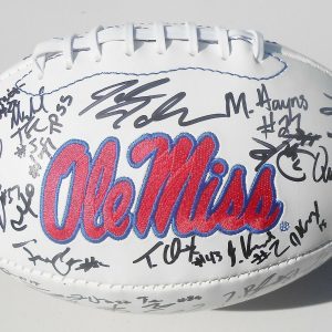 2015 Ole Miss Rebels Team Signed Logo Football w/COA #1 C Collectible Memorabilia