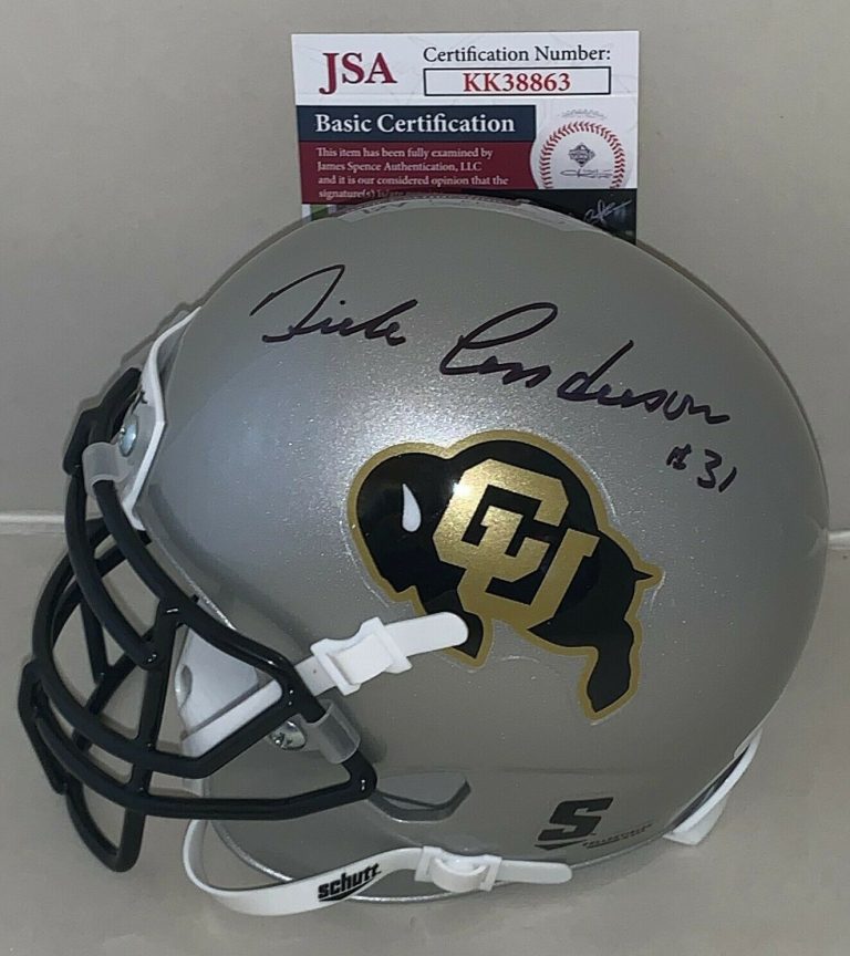 DICK ANDERSON DOLPHINS SIGNED COLORADO BUFFALOES MINI HELMET AUTOGRAPHED JSA  COLLECTIBLE MEMORABILIA