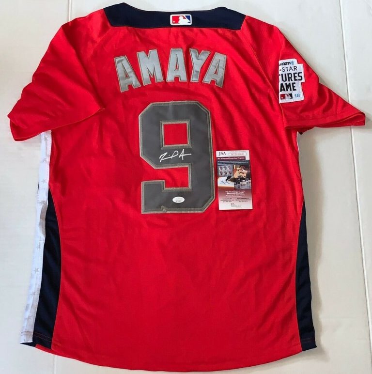 MIGUEL AMAYA CHICAGO CUBS SIGNED 2018 FUTURES GAME JERSEY JSA WITNESSED  COLLECTIBLE MEMORABILIA