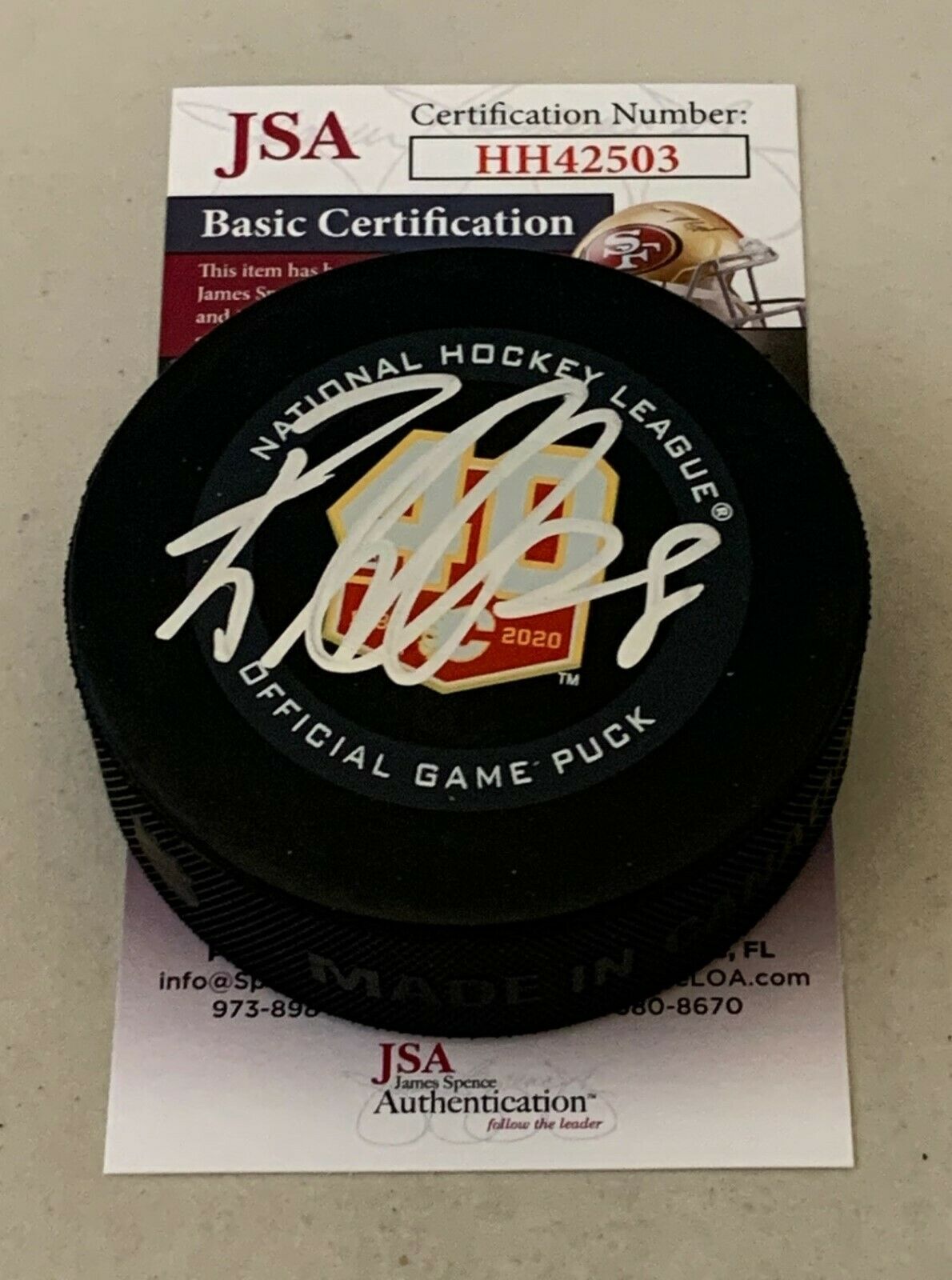 Elias Lindholm signed Calgary Flames 40th Anniversary Game Puck ...