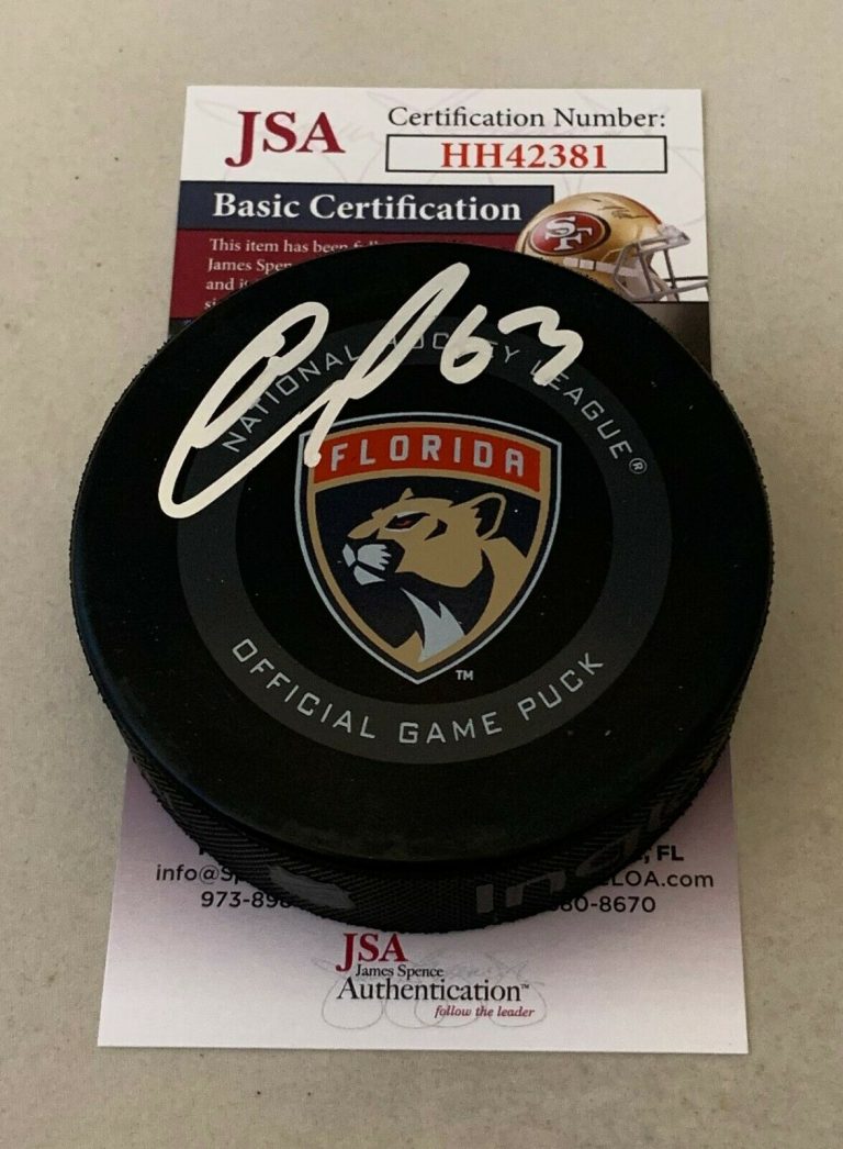 EVGENII DADONOV SIGNED FLORIDA PANTHERS OFFICIAL GAME PUCK AUTOGRAPHED JSA  COLLECTIBLE MEMORABILIA