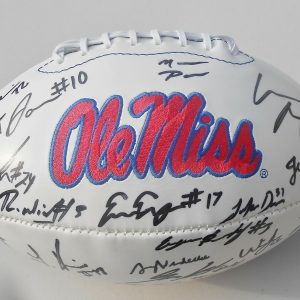2015 Ole Miss Rebels Team Signed Logo Football w/COA C Collectible Memorabilia