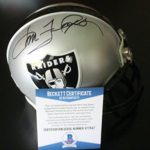 Tom Flores Signed Oakland Raiders Mini Football Helmet w/Beckett COA V77647 Collectible Memorabilia