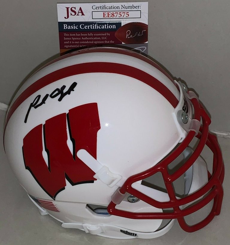 PAUL CHRYST SIGNED WISCONSIN BADGERS MINI HELMET AUTOGRAPHED JSA  COLLECTIBLE MEMORABILIA