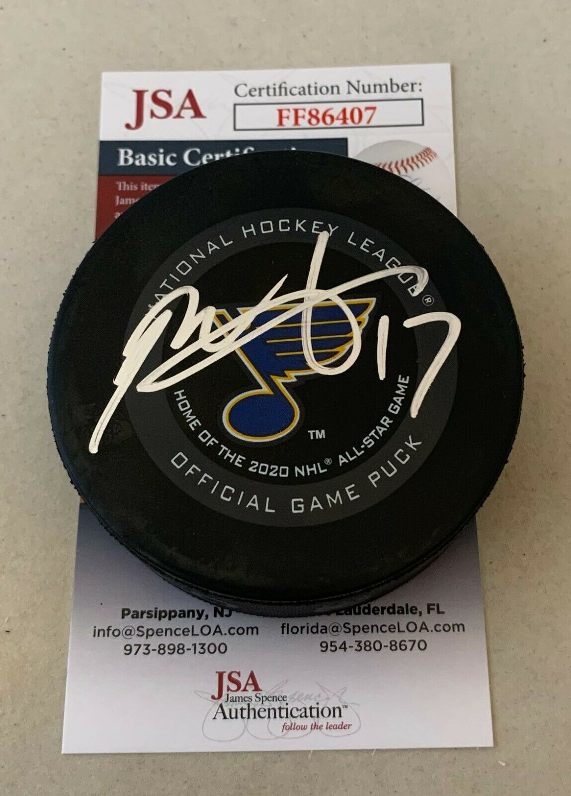 Rod Brind'Amour signed St. Louis Blues Official Game Puck autographed ...