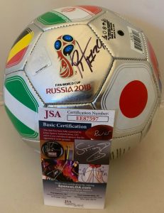 ROMAN TORRES SEATTLE SOUNDERS SIGNED 2018 WORLD CUP F/S SOCCER BALL PANAMA JSA  COLLECTIBLE MEMORABILIA