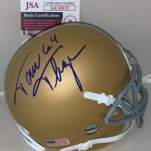 Tom Thayer Chicago Bears signed Notre Dame Fighting Irish mini helmet JSA Collectible Memorabilia