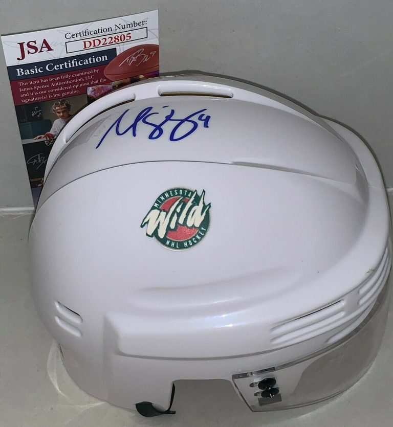 MATT BOLDY USA SIGNED MINNESOTA WILD MINI HELMET AUTOGRAPHED MATTHEW JSA  COLLECTIBLE MEMORABILIA