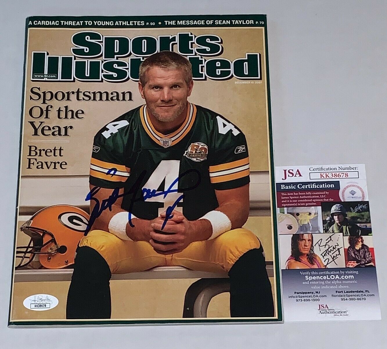 Brett Favre Green Bay Packers signed Sports Illustrated SI Magazine JSA ...