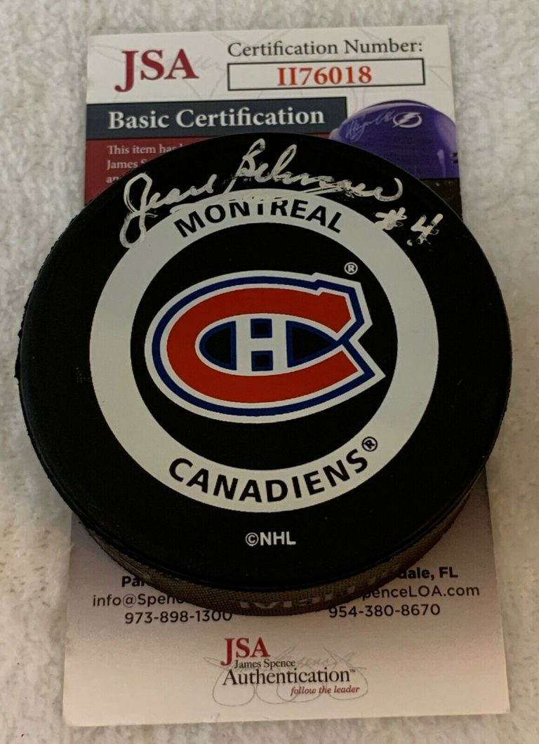 JEAN BELIVEAU SIGNED MONTREAL CANADIENS OFFICIAL GAME PUCK AUTOGRAPHED JSA  COLLECTIBLE MEMORABILIA