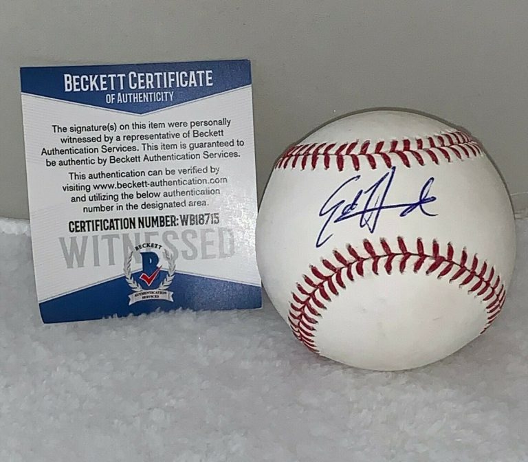ED HOWARD CHICAGO CUBS SIGNED OFFICIAL MLB BASEBALL BALL BAS BECKETT WITNESSED  COLLECTIBLE MEMORABILIA