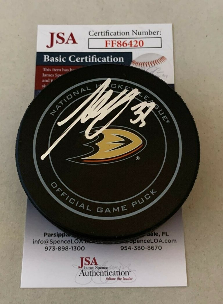 JAKOB SILFVERBERG SIGNED ANAHEIM DUCKS OFFICIAL GAME PUCK AUTOGRAPHED JSA  COLLECTIBLE MEMORABILIA