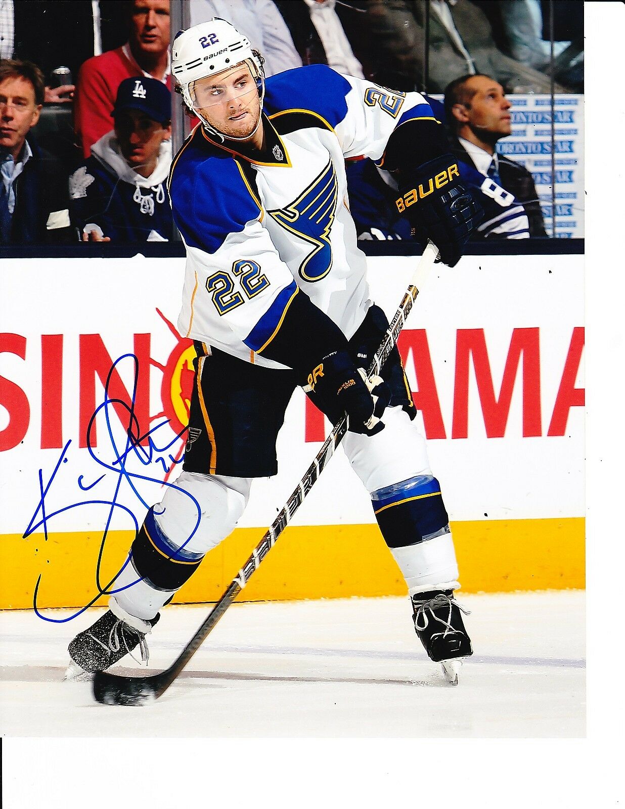 ST. LOUIS BLUES KEVIN SHATTENKIRK SIGNED ALONG BOARDS 8X10 Collectible ...