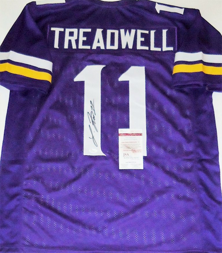 LAQUON TREADWELL SIGNED CUSTOM MINNESOTA VIKINGS FOOTBALL JERSEY W/JSA COA  COLLECTIBLE MEMORABILIA
