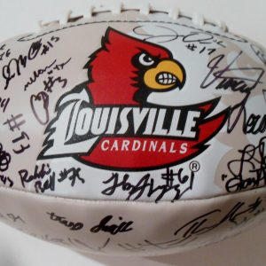 2016 Louisville Cardinals Team Signed Logo Football W/COA C Collectible Memorabilia